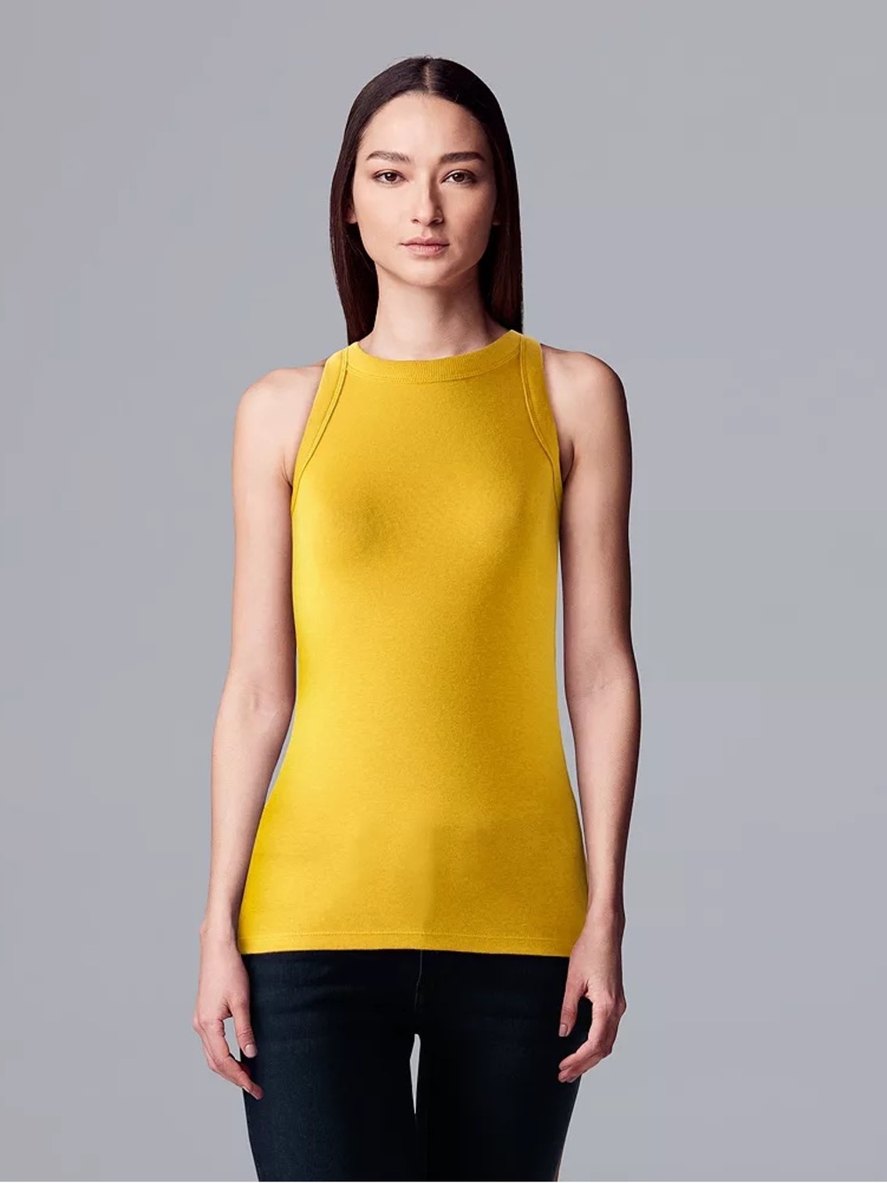 Simply Vera Vera Wang Sleeveless Knit Tank Top in Mustard